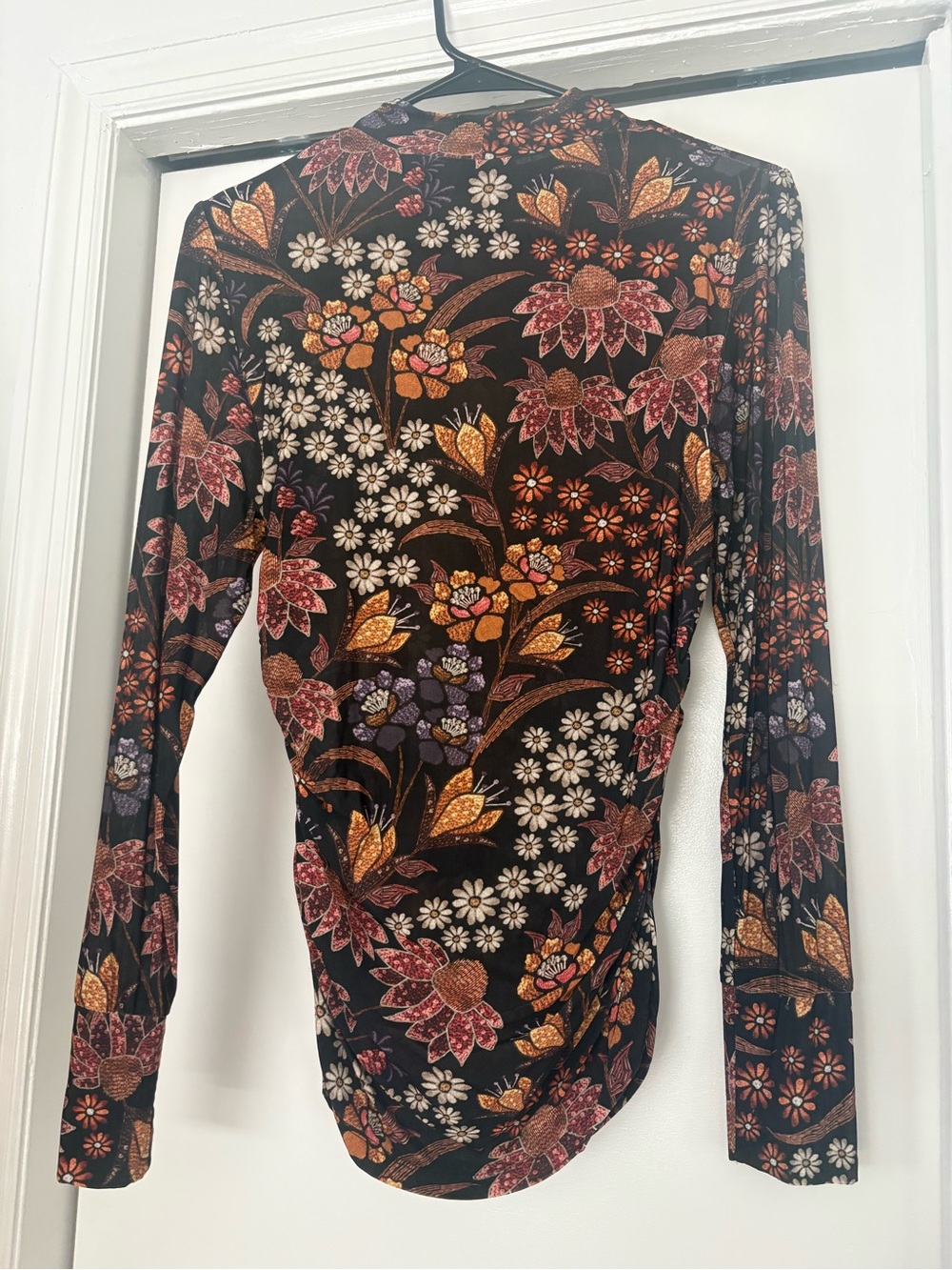 FARM Rio Black Floral Mock-Neck Long Sleeve Top - Picture 4 of 5